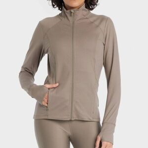 All In Motion Taupe Zip Up Workout Jacket